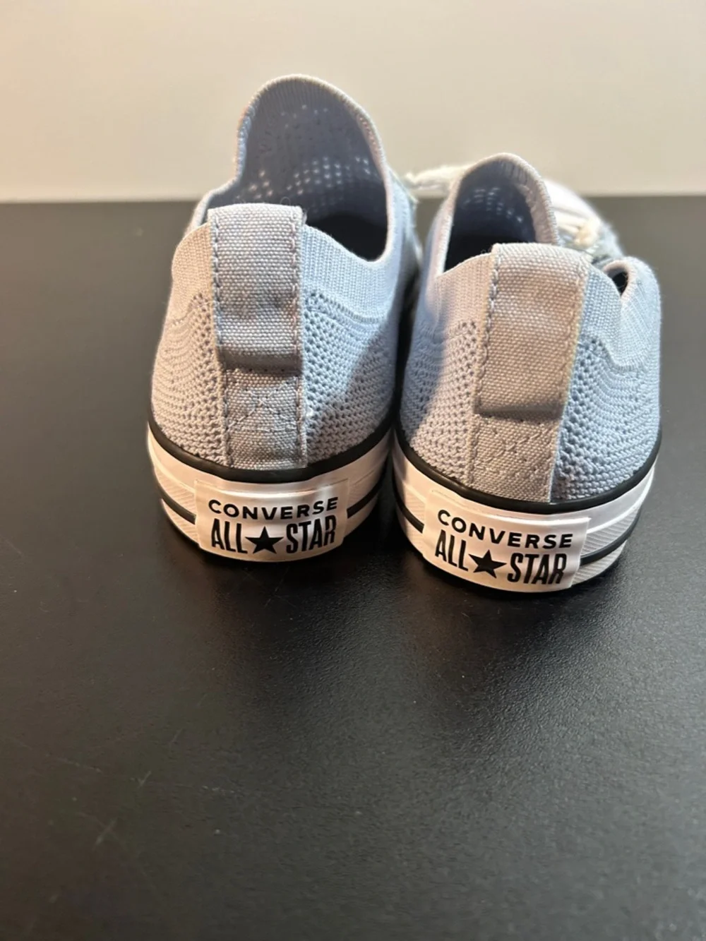 Converse Women’s All Star Slip-On Sneakers - Light Blue Knit - Picture 6 of 7